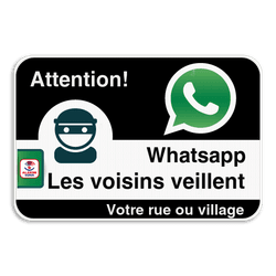 Panneau WhatsApp - SQWA - Nom de rue - Noir