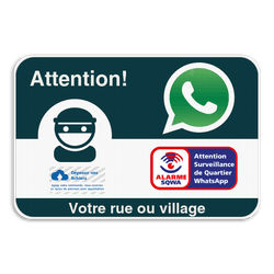 Panneau WhatsApp - SQWA - Les voisins veillent - Logo personnalisé
