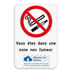 Interdiction de fumer - Texte personnalisé - Logo personnalisé