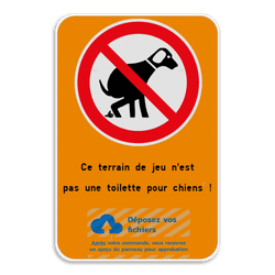 Panneau “Pas de déjections de chien” – personnalisé avec logo