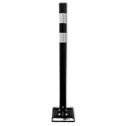 Poteau Kickback Noir/Blanc &Oslash;60 mm &ndash; Balise Flexible de S&eacute;curit&eacute; Routi&egrave;re