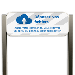 Panneau de stationnement avec montants en aluminum brossé avec votre propre design
