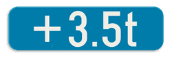 Verkeersbord SB250 G type VIIa Onderbord - Gewichtsbeperking bij parkeerbord - 700x200mm