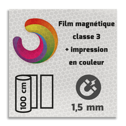 Classe 3 - Film magn&eacute;tique r&eacute;fl&eacute;chissant avec impression couleur sur mesure