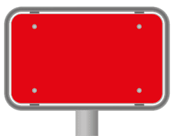 Brandkraan-paaltje met vlak bord 330x195mm - rood reflecterend klasse 1