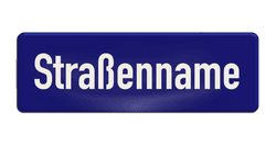 Straßennamenschild 600x200mm - 1 Zeile ohne Rand