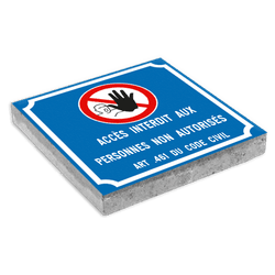 Dalle de signalisation - 300x300mm - Accès interdit aux personnes non autorisées