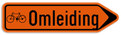 Verkeersbord SB250 F41 - Wegwijzer omleiding voor fietsers Rechts