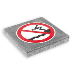 Dalle de signalisation 300 x 300 mm &ndash; Interdiction de plonger