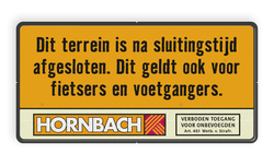 Informatiebord terrein gesloten - Hornbach