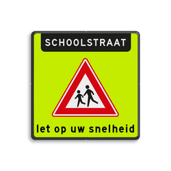 Verkeersbord schoolstraat - RVV J21f - matig uw snelheid