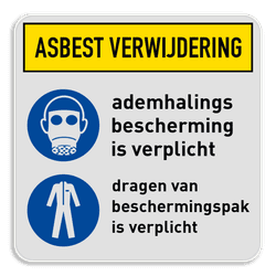 Veiligheidsbord Asbest met veiligheidsinstructies