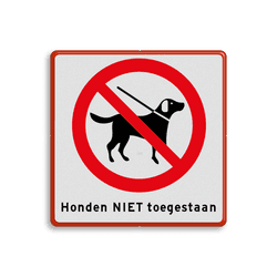 Informatiebord 300x300mm VERBODEN voor honden