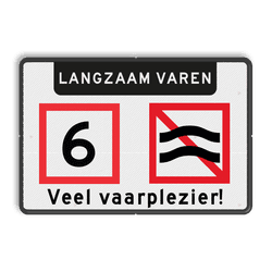Scheepvaartbord langzaam varen - reflecterend