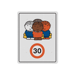 Sticker reflecterend - Dick Bruna snelheid - groepje kinderen (multi)