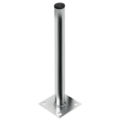 Verkeersbordpaal aluminium met bodemplaat - Ø48x1500mm