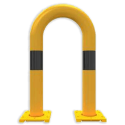 Arceau droit amovible en acier &Oslash; 76 mm jaune/noir &ndash; mod&egrave;le droit