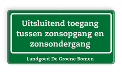 Bord met eigen tekst - groen/wit - reflecterend