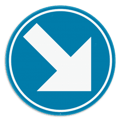 Veiligheidsbord - D1d - Verplicht rechts aanhouden