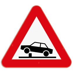 Gevaarsbord SB250 Opgelet verzinkbare paal
