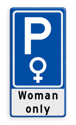 Parkeerbord voor woman only