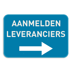 Informatiebord - Aanmelden leveranciers met pijl