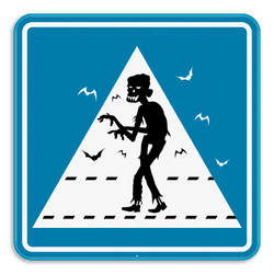 Panneau de signalisation SB250 - Zombie traversant