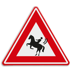 Verkeersbord - waarschuwing vallende ruiters
