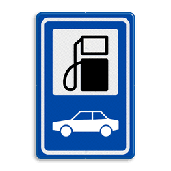 Verkeersbord tanken auto - RVV BW101 - auto tanken