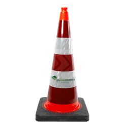 C&ocirc;ne de signalisation 75 cm r&eacute;fl&eacute;chissant avec votre logo - C&ocirc;ne de signalisation officiel Belge