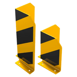 Protection d'angle en acier - 160x160x5mm - jaune/noir