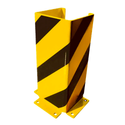 Protection de montant en acier profil&eacute; U 160 x 160 mm &ndash; Jaune/noir