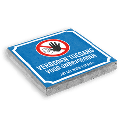 Symbooltegel 300x300mm - Aanduiding verboden toegang voor onbevoegden