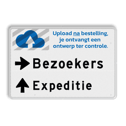 Routebord bezoekers expeditie + pijlen en logo - reflecterend