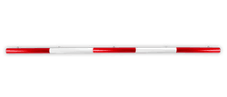 Limiteur de hauteur rouge/blanc avec &oelig;illets de suspension &ndash; Tube acier &Oslash;60 mm