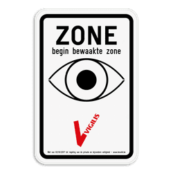 VIGILIS bord - Begin bewaakte zone - bewaking België