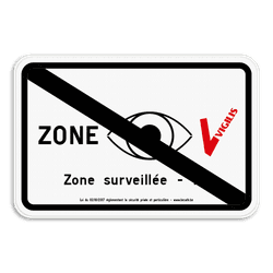 Panneau VIGILIS - Fin de la zone surveillée - Surveillance Belge