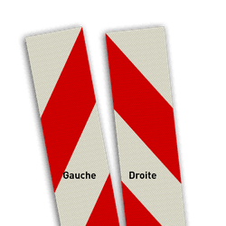 Cadre plat en AluPanel pour remorque de balisage de 300 mm de large rouge/blanc