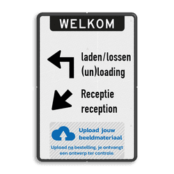 Routebord bedrijven terrein met 2 verwijzingen + logo - reflecterend