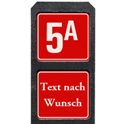 Pfosten aus Recyclingkunststoff mit 1 reflektierender Hausnummern und text nach Wunsch