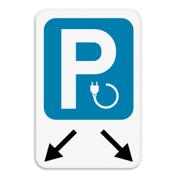 Parkeerbord Elektrisch opladen - pijlverwijzing