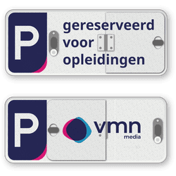 Klapbord 500x200mm met 2 standen en eigen ontwerp - reflecterend