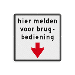 Scheepvaartbord BPR - Melden voor brugbediening