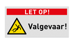 Veiligheidsbord waarschuwing Gevaar voor vallen door hoogteverschil