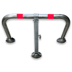 Barrière anti-stationnement en acier 835x400x48mm fondation béton non incluse
