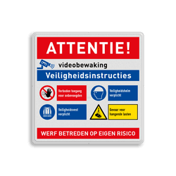 Werfbord voor bouwplaats of bouwterrein met 4 Veiligheidsinstructies