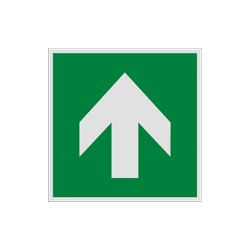 Vluchtroute bord - rechtdoor richting reddingsmiddel
