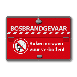 Klapbord bosbrandgevaar, Roken en open vuur verboden - reflecterend