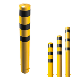 Poteau de protection &Oslash;193mm &agrave; ancrage au sol, galvanis&eacute;e ou jaune/noir