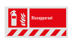 Brand bord met pictogram en tekst Blusapparaat
